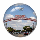 USA America Modesto Arch 3D Fridge Magnet Crystal Glass