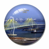 USA America Bridge Houston 3D Fridge Magnet Crystal Glass