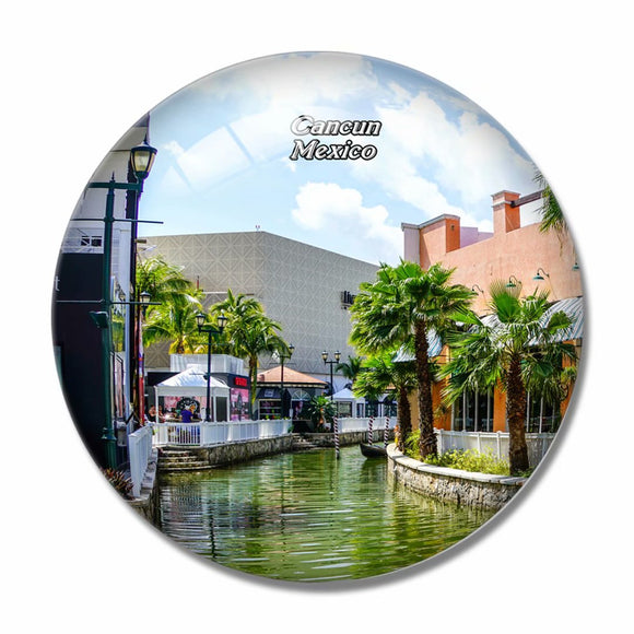 Mexico Cancun Shopping Village 3D Fridge Magnet Crystal Glass