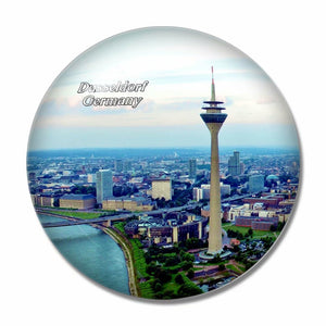 Germany Rhine Tower Dusseldorf 3D Fridge Magnet Crystal Glass