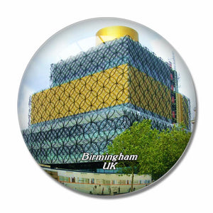 UK England The Library of Birmingham 3D Fridge Magnet Crystal Glass