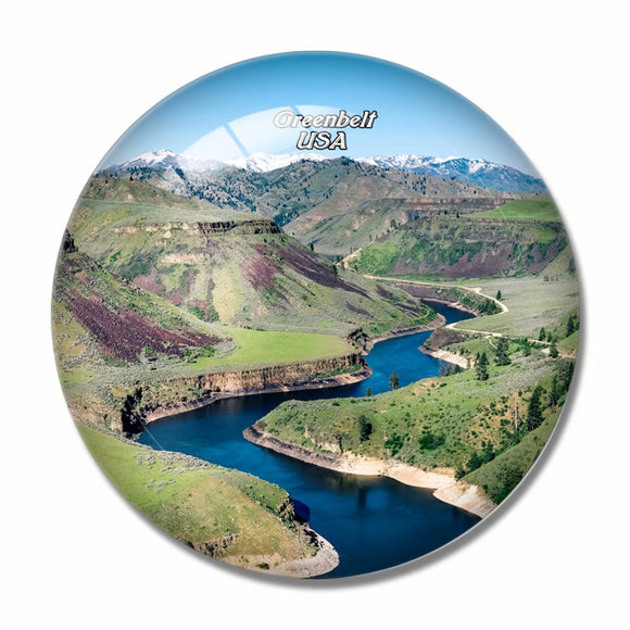 USA America Boise River Greenbelt 3D Fridge Magnet Crystal Glass