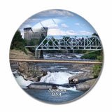 America USA Spokane Falls 3D Fridge Magnet Crystal Glass