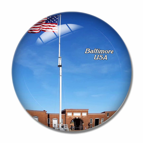 USA America Fort McHenry National Monument Baltimore 3D Fridge Magnet Crystal Glass