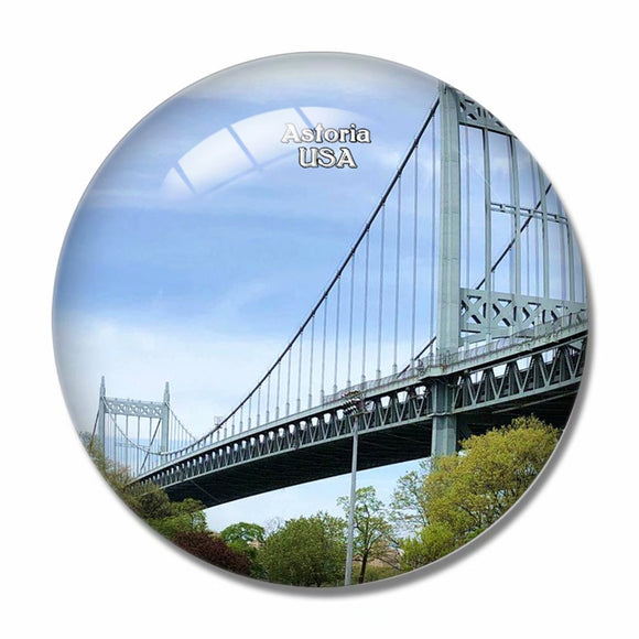 USA America Astoria Park Bridge 3D Fridge Magnet Crystal Glass