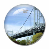 USA America Astoria Park Bridge 3D Fridge Magnet Crystal Glass