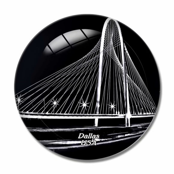 USA America Bridge Dallas 3D Fridge Magnet Crystal Glass