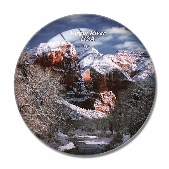 America USA Virgin River Utah 3D Fridge Magnet Crystal Glass