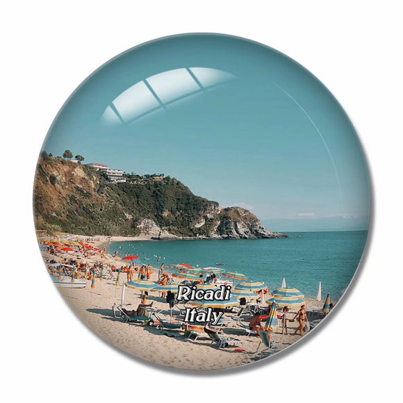 Italy Ricadi Grotticelle beach 3D Fridge Magnet Crystal Glass