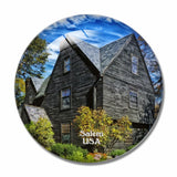 USA America Salem House Of Seven Gables 3D Fridge Magnet Crystal Glass