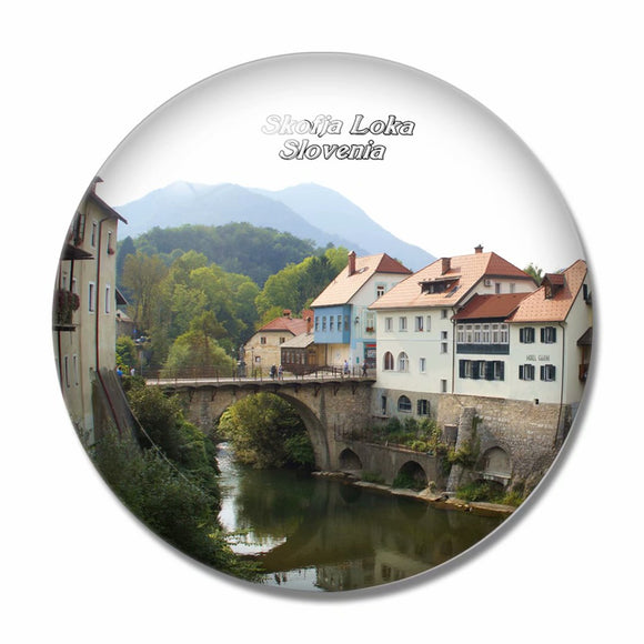 Slovenia Skofja Loka 3D Fridge Magnet Crystal Glass