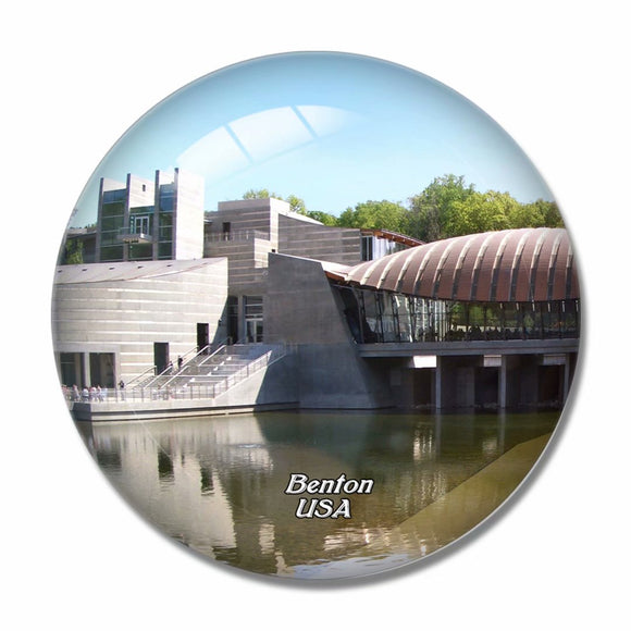 USA America Benton Crystal Bridges Museum Arkansas 3D Fridge Magnet Crystal Glass