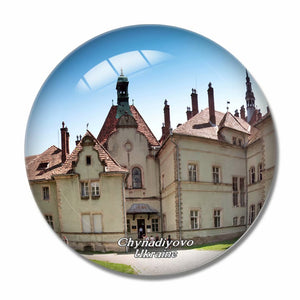 Ukraine Chynadiyovo Castle 3D Fridge Magnet Crystal Glass