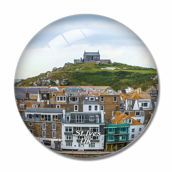 UK England Saint Nicholas Chapel St Ives 3D Fridge Magnet Crystal Glass