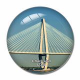 USA America Arthur Ravenel Jr. Bridge Charleston 3D Fridge Magnet Crystal Glass
