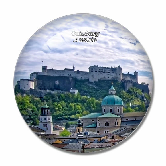 Austria Fortress Hohensalzburg Salzburg 3D Fridge Magnet Crystal Glass