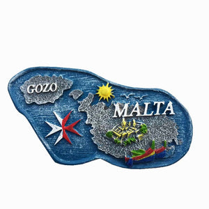 Malta Gozo Map Fridge Magnet 3D Resin