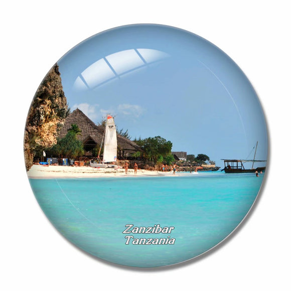 Tanzania Zanzibar Sea 3D Fridge Magnet Crystal Glass