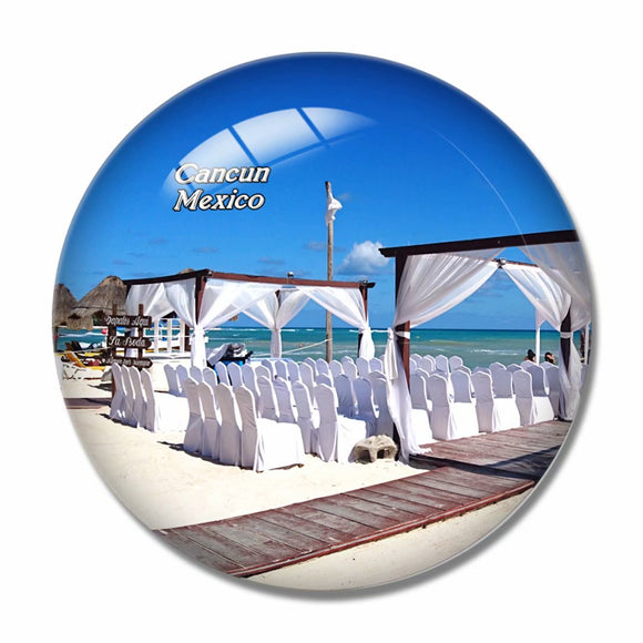 Mexico Cancun Beach Wedding 3D Fridge Magnet Crystal Glass