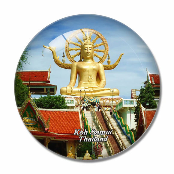 Thailand Wat Phra Yai Bophut Koh Samui 3D Fridge Magnet Crystal Glass