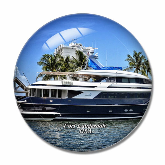 USA America Fort Lauderdale 3D Fridge Magnet Crystal Glass