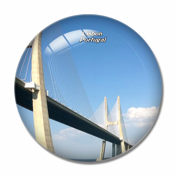 Portugal Vasco da Gama Bridge Lisbon 3D Fridge Magnet Crystal Glass