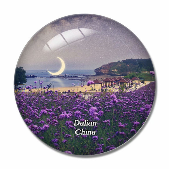 China Dalian Xinyue Island 3D Fridge Magnet Crystal Glass