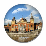 Holland Centraal Station Amsterdam 3D Fridge Magnet Crystal Glass
