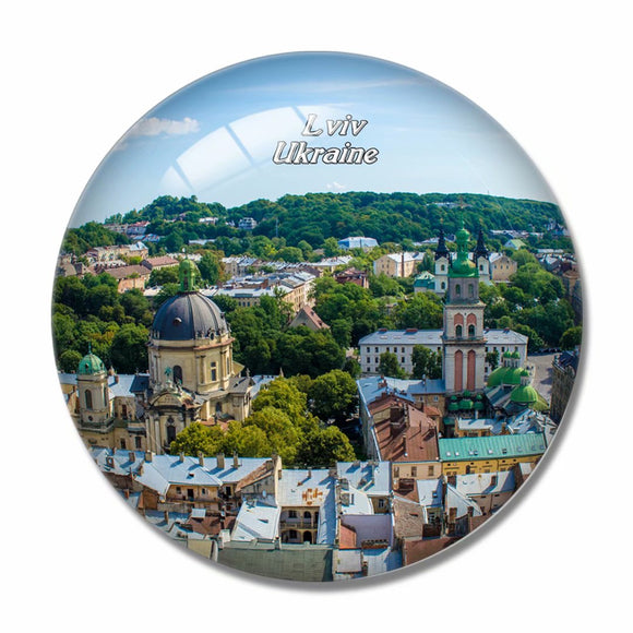 Ukraine Lviv 3D Fridge Magnet Crystal Glass