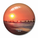 USA America Cape May Beach 3D Fridge Magnet Crystal Glass
