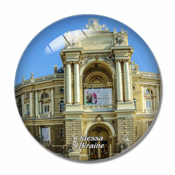 Ukraine Odessa Theatre Teatralnaya Square 3D Fridge Magnet Crystal Glass