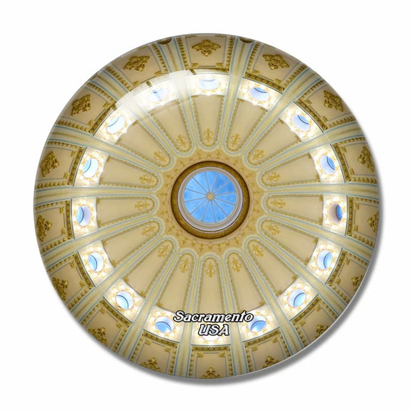 USA America Capitol Building Sacramento 3D Fridge Magnet Crystal Glass