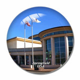 USA America Abraham Lincoln Presidential Library and Museum Springfield 3D Fridge Magnet Crystal Glass