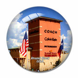 USA America Round Rock Premium Outlets 3D Fridge Magnet Crystal Glass
