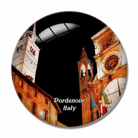 Italy Pordenone Corso Vittorio Emanuele 3D Fridge Magnet Crystal Glass