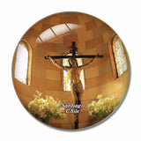 Catholic Church Santiago de Chile 3D Fridge Magnet Crystal Glass