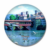 Italy Vicenza Bridge Of Bassano Del Grappa 3D Fridge Magnet Crystal Glass