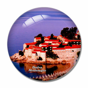 Old Town Budva Montenegro 3D Fridge Magnet Crystal Glass