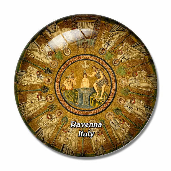 Italy Ravenna Basilica Mosaic Ceiling 3D Fridge Magnet Crystal Glass