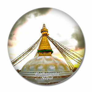 Boudhanath Kathmandu Nepal 3D Fridge Magnet Crystal Glass