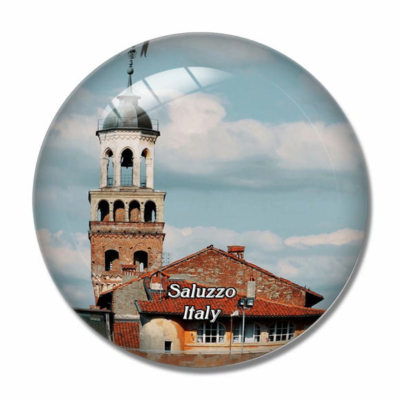 Italy Saluzzo 3D Fridge Magnet Crystal Glass