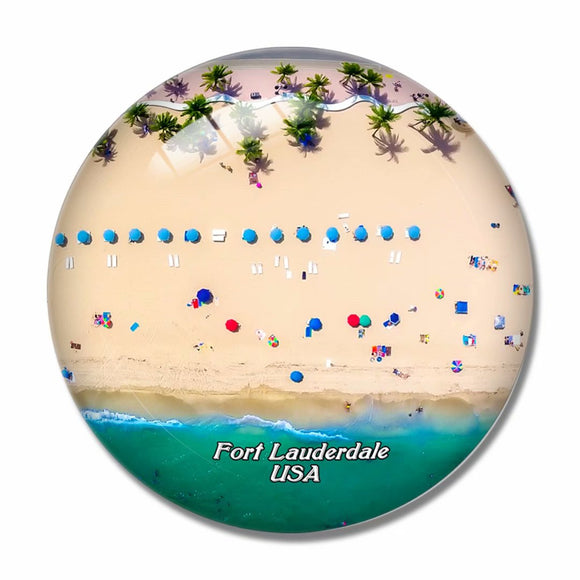 USA America Fort Lauderdale Beach 3D Fridge Magnet Crystal Glass