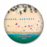 USA America Fort Lauderdale Beach 3D Fridge Magnet Crystal Glass