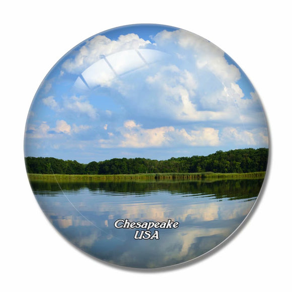 USA America Chesapeake Lake Park 3D Fridge Magnet Crystal Glass