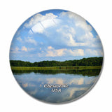 USA America Chesapeake Lake Park 3D Fridge Magnet Crystal Glass
