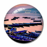 Phewa Lake Pokhara Nepal 3D Fridge Magnet Crystal Glass