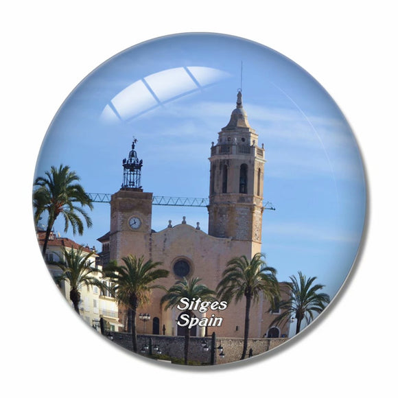 Spain Sitges Church 3D Fridge Magnet Crystal Glass