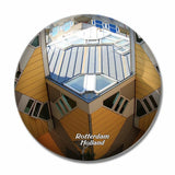 Holland Cube house Rotterdam 3D Fridge Magnet Crystal Glass