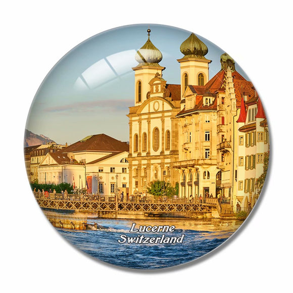 Switzerland Old Town Lucerne 3D Fridge Magnet Crystal Glass