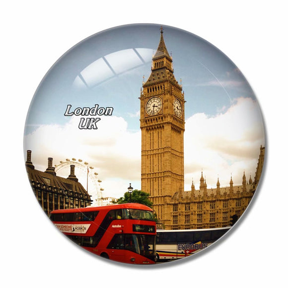 UK England Big Ben Red Bus London 3D Fridge Magnet Crystal Glass